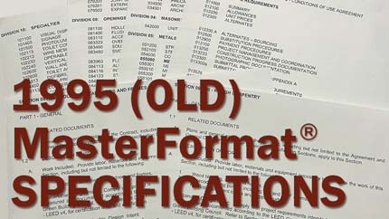 Masterformat numbers and titles 2018